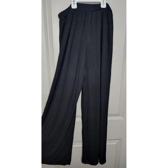Boohoo Womens Size 12 Basic Jersey Midaxi High Waisted Pants Black Soft - Picture 6 of 8